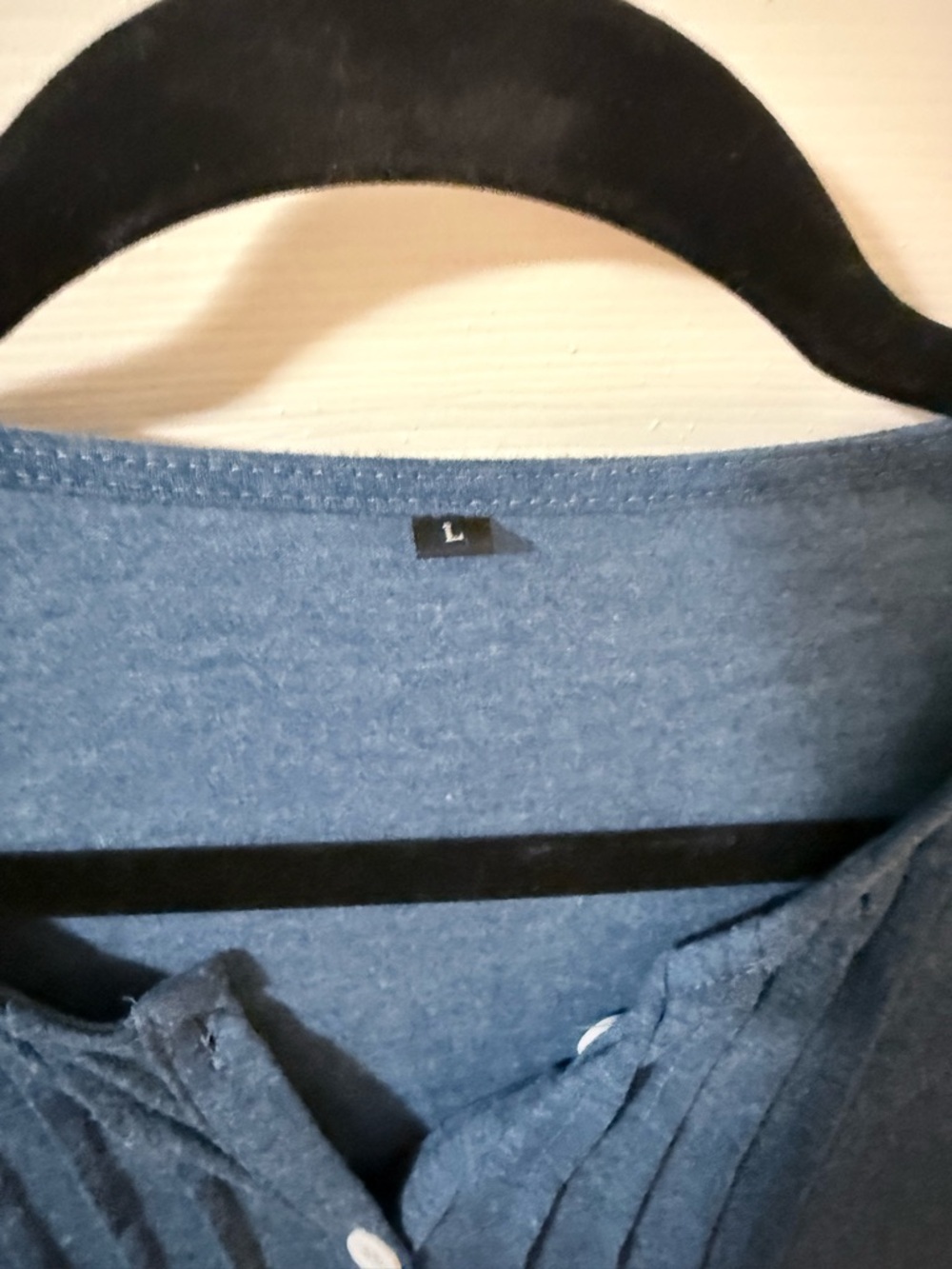Women’s Blue Button-Front Pintuck Top - Picture 2 of 3